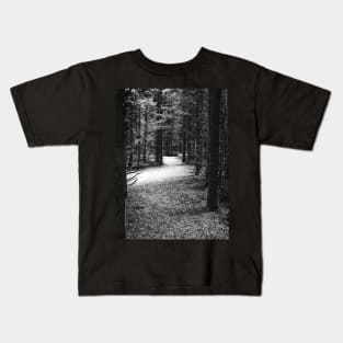 Photo of Mysterious Forest Trail Covered with Snow V1 Kids T-Shirt